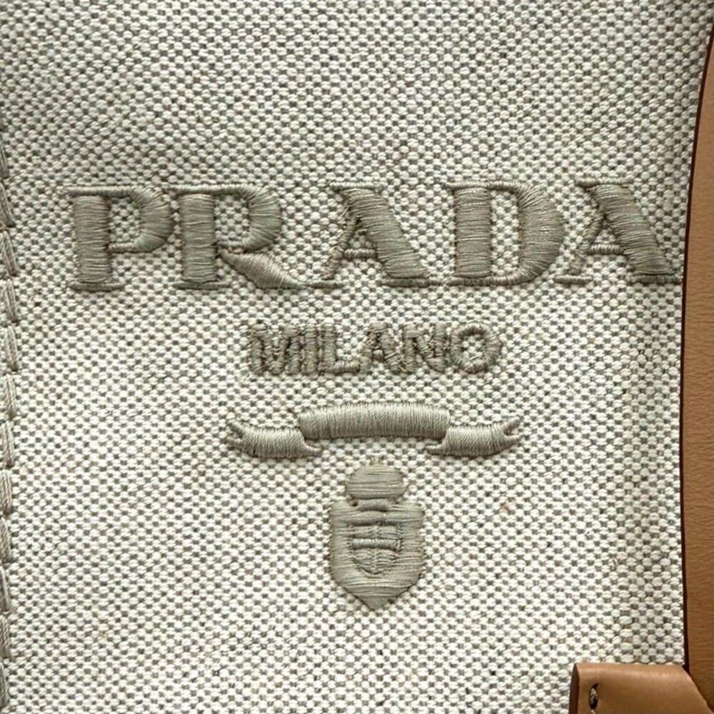 Prada Jardinire Linen Blend Handbag - Picture 2 of 10